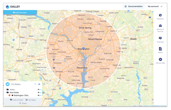 Driving Radius Map