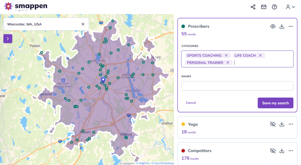fitness prescribers on the map