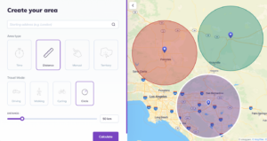 Draw circle radius on a map with Smappen