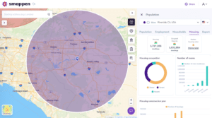population and demographic data on radius map