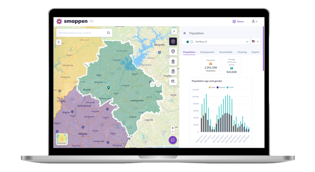Calculate penetration rate with Smappen data