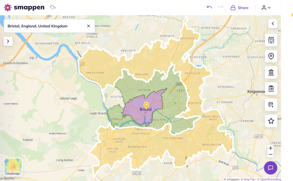 color by postcode on Smappen app
