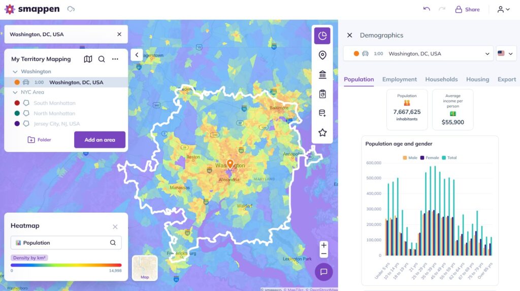 driving radius map on smappen
