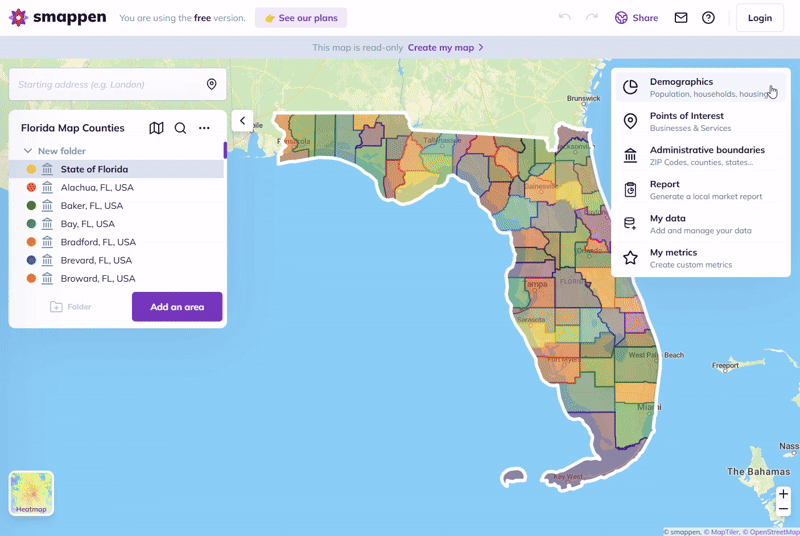 csutom data map smappen