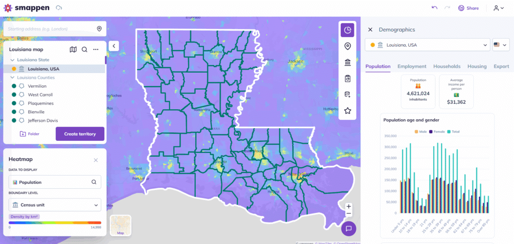 Louisiana map