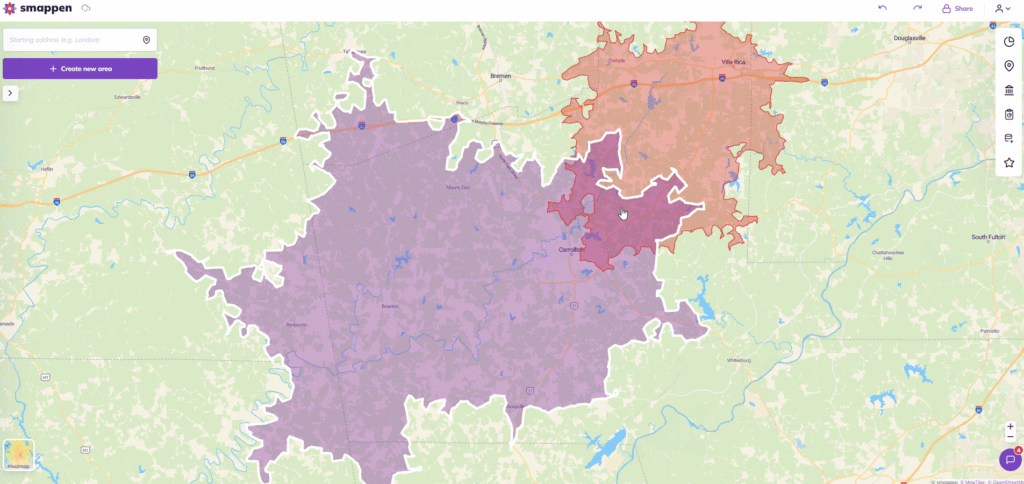 Overlap feature on smappen